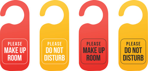 Hotel door hangers for privacy and room service requests