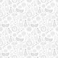 Silver New Year 2026 Party Celebration Pattern