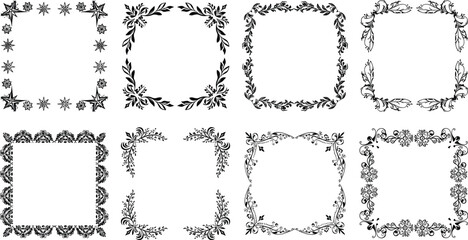 Elegant, decorative, floral, frames, featuring, ornate, botanical, borders, intricate, vintage, designs, leafy, patterns, artistic, embellishments, nature-inspired, ornamental, outlines