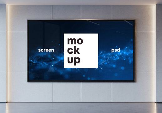 Flat screen tv mockup in office space
