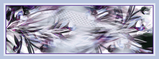 digital silk scarf design with seamless textile pattern