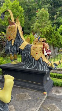 Statue in Tirta Gangga. It is a former royal palace in eastern Bali, Indonesia