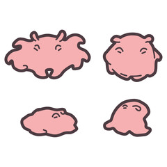 シンプルでかわいいメンダコのイラストセット