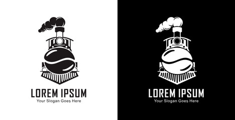 Coffee bean logo design combined with a locomotive © Yohanes