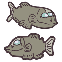 シンプルにデフォルメしたかわいいデメニギスのイラスト