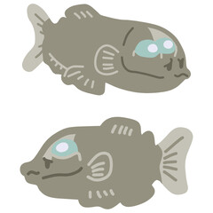 シンプルにデフォルメしたかわいいデメニギスのイラスト