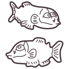 シンプルにデフォルメしたかわいいデメニギスのイラスト