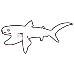 シンプルにデフォルメした深海鮫のメガマウスのイラスト