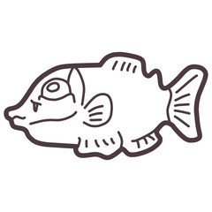 シンプルにデフォルメしたかわいいデメニギスのイラスト