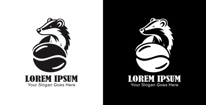 Coffee bean logo design combined with a civet head
