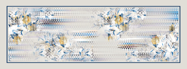 digital silk scarf design with seamless textile pattern © remember