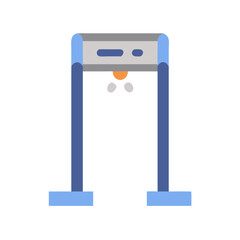 Blue security metal detector gate on black background illustration