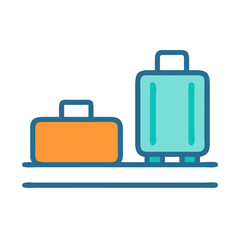 Simple luggage illustration featuring suitcases, flat design style