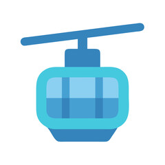 Simple geometric illustration of a cable car cabin icon
