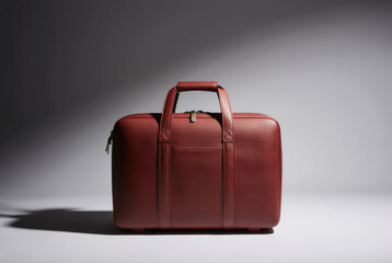 Red suitcase isolated on white