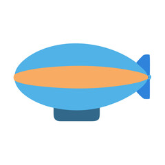 Simple blue and tan cartoon style blimp illustration design © MonoPixel