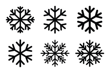 Obraz premium Christmas snowflake tiny icon set. Vector illustration of silhouette icons.