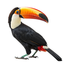 Obraz premium Toucan Bird Standing Isolated on White Background