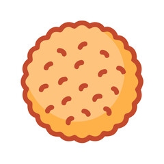 Crispbread cracker with seeds on white background illustration