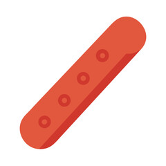 Vector illustration of a red hotdog bun with holes