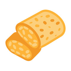 Cartoon cheese slices isolated on white simple illustration
