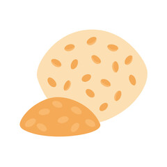 Two flat stylized cookies on a white background