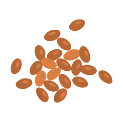 Obraz premium Pile of flax seeds isolated on solid white background