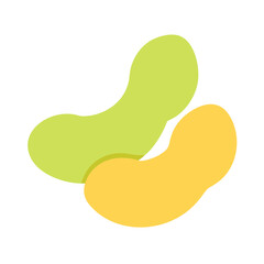 Two stylized seed shapes in flat design illustration style