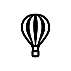 Obraz premium Black and white hot air balloon vector illustration isolated on white