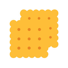 Isolated cracker against black backdrop simple food illustration