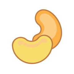 Two cashew nuts illustration on a white background