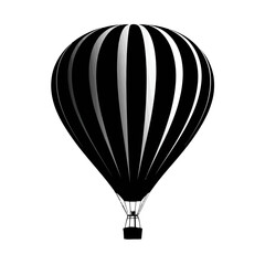 Obraz premium Black and white hot air balloon vector illustration isolated on white