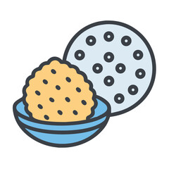 Dumplings and steamed buns vector icon flat design
