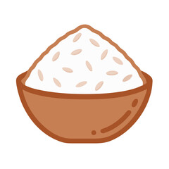 Bowl of rice illustration against a white background
