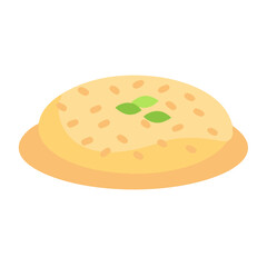 Delicious round cake with green leaves against black backdrop
