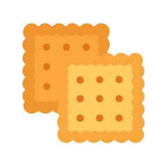 Two delicious square crackers against a contrasting white background