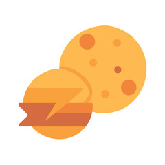 Graphic mooncake illustration for mid-autumn festival celebration concept