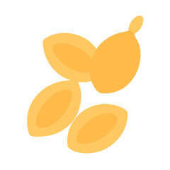 Stylized flat illustration of seeds on a black backdrop