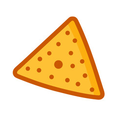Single tortilla chip illustration on white background flat design