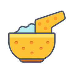 Dip and chips icon isolated on a white background