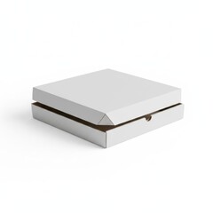 Naklejka premium White cardboard pizza box mockup for restaurant delivery isolated on white