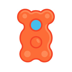 Geometric bear shape with blue and orange circles