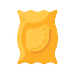 Simple flat illustration of a snack bag with chips