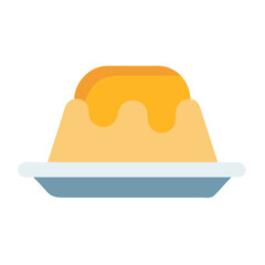 Simple Jelly pudding dessert illustration with soft shadow effect