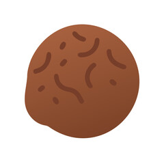 Stylized brown walnut illustration on a white background