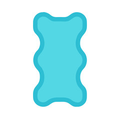Blue abstract shape icon with white background simple vector
