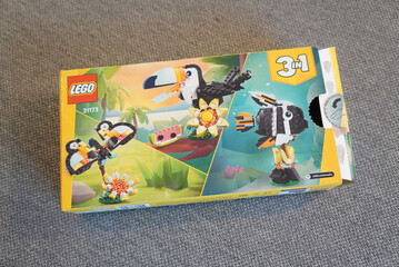 Obraz premium LEGO Creator 3-in-1 Tropical Parrot, Fish, and Butterfly Building Set Box
