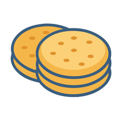 Stack of Tasty Crackers Isolated on white background