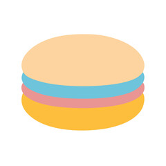 Minimalist Colorful Macaron Isolated on white background