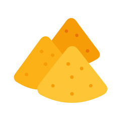 Pile of Three Flat Design Nacho Chips on white